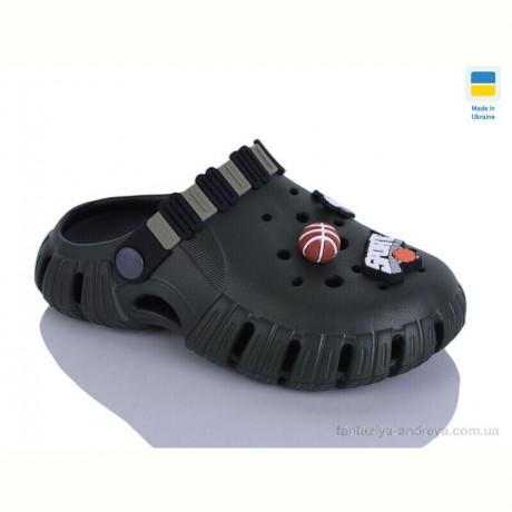 Кроксы DeMur 6012 хакі/чорн