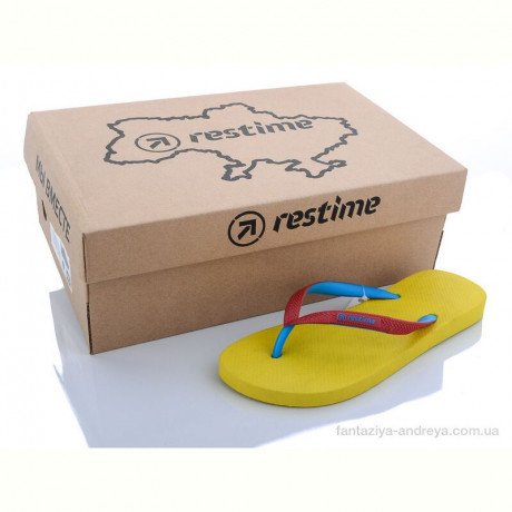 Шлепки Restime MWL20001 yellow-red