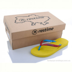 Шлепки Restime MWL20001 yellow-red