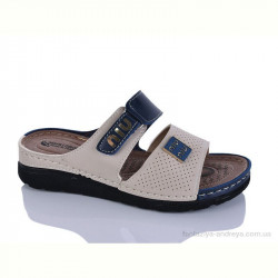 Шлепки Sali-2 203-40 беж-синій к.