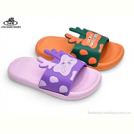 Шлепки Jibukang 02-758 orange-lilac mix