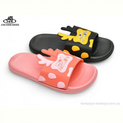 Шлепки Jibukang 02-759 black-pink mix