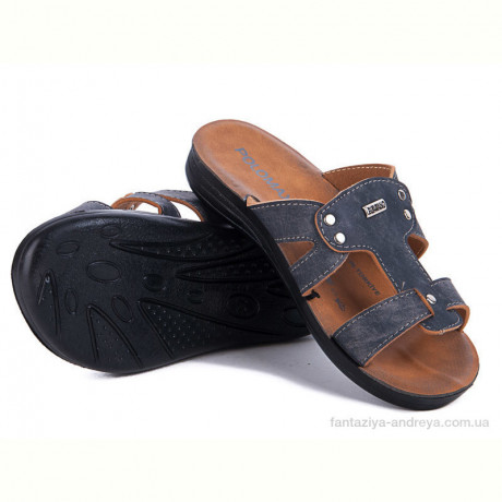 Шлепки Selena 1057 серый