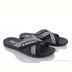 Шлепки DeMur TRK2026-1-004-1 чорний-сірий батал