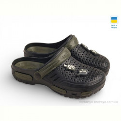 Кроксы Rai shoes СД48 чорний-хакі
