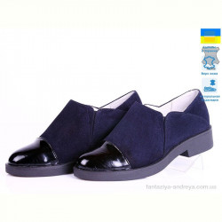 Туфли Prime-Opt Kostas 718 замш син лак чёрн