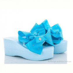 Шлепки Diana Бант6 l.blue РОЗПРОДАЖ 1 ПАРА РОЗМІР 38