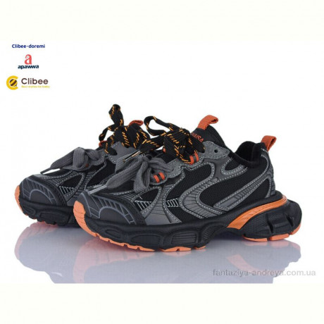 Кроссовки Clibee-Doremi A503139 black-orange фліс