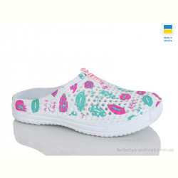 Кроксы Зручне взуття 107 біло-зелений