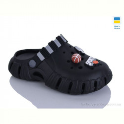 Кроксы DeMur 6012 чорний-сірий