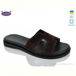 Шлепки Garti 94 коричневий замш