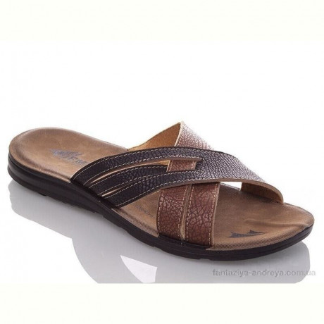 Шлепки DeMur M6836 black-camel