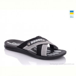 Шлепки DeMur TRK2026-2-STL чорний-сірий