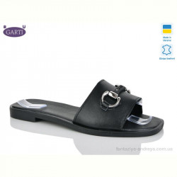 Шлепки Garti 54 чорна шкіра